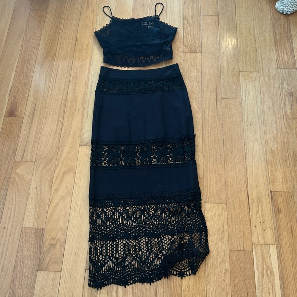 Stone Cold Fox Black Two Piece Set Size 2